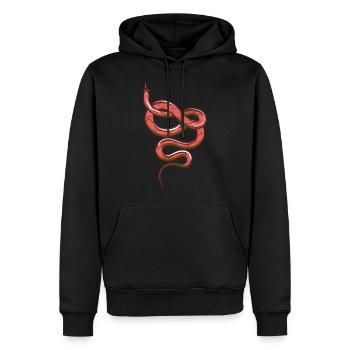 Nicht giftige Schlange Kornnatter geschlängelt - Männer Premium Bio Hoodie - Schwarz - Vorne - Nico (187cm)