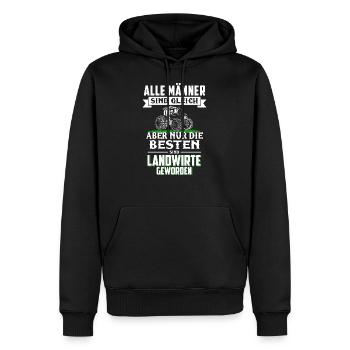 Nur die besten Männer sind Landwirte geworden - Männer Premium Bio Hoodie - Schwarz - Vorne - Nico (187cm)
