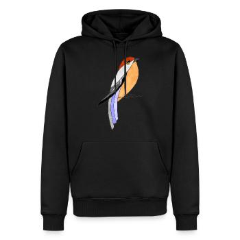 Oiseau - Sweat à capuche Premium bio Homme - noir - Devant - Nico (187cm)