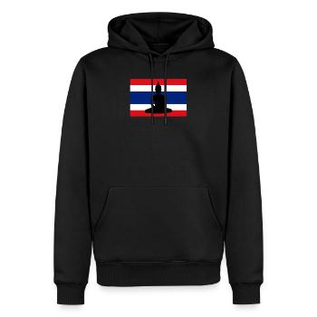 Thailand Flagge Buddha - Männer Premium Bio Hoodie - Schwarz - Vorne - Nico (187cm)