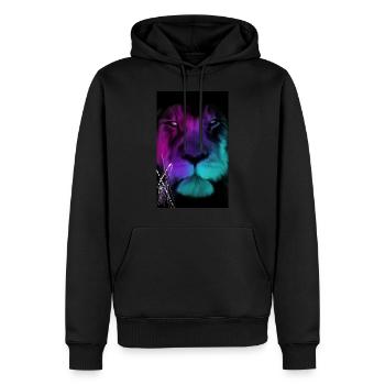 BlackBullLion - Männer Premium Bio Hoodie - Schwarz - Vorne - Nico (187cm)