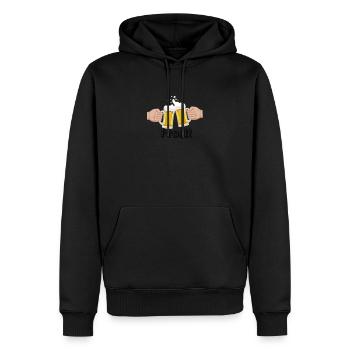 bières bières bières - Sweat à capuche Premium bio Homme - noir - Devant - Nico (187cm)