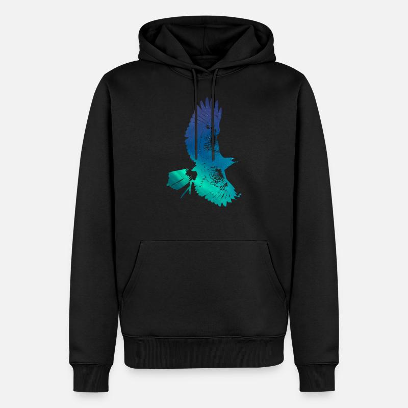 Aigle volant - Sweat à capuche Premium bio Homme - noir