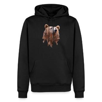 Polygon Bear Design - Bear Geometry Illustration - Men’s Premium Organic Hoodie - black - Front - Nico (187cm)