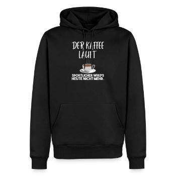 Kaffee Motivation lustig Geschenk - Männer Premium Bio Hoodie - Schwarz - Vorne - Nico (187cm)