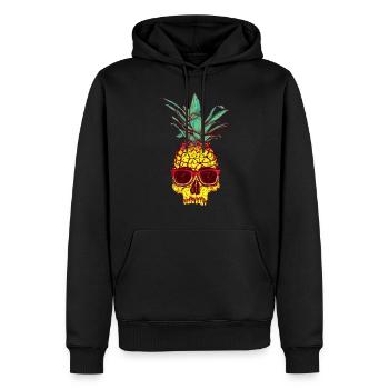 Ananas tête de mort - Sweat à capuche Premium bio Homme - noir - Devant - Nico (187cm)
