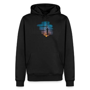 pintor - Sudadera con capucha prémium ecológica para hombre - negro - delante - Nico (187cm)