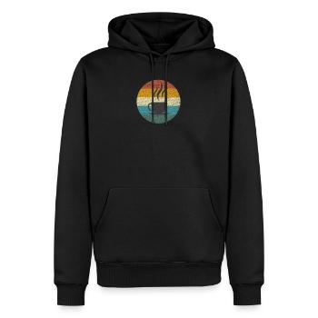 Café Vintage Sunset Vintage - Sweat à capuche Premium bio Homme - noir - Devant - Nico (187cm)