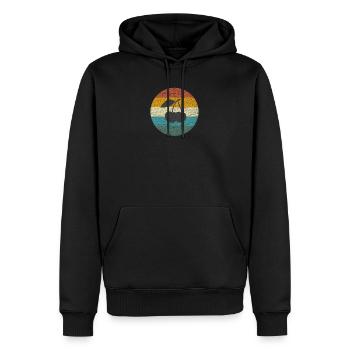 Retro vintage sunset cherries - Men’s Premium Organic Hoodie - black - Front - Nico (187cm)