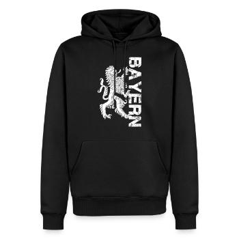 Bayern Retro Style. - Männer Premium Bio Hoodie - Schwarz - Vorne - Nico (187cm)
