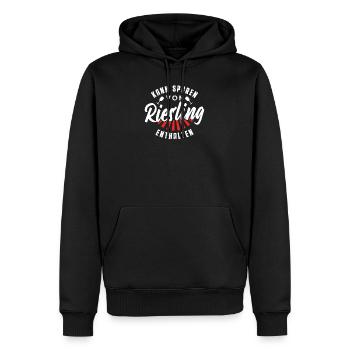 Kann Spuren von Riesling enthalten - Männer Premium Bio Hoodie - Schwarz - Vorne - Nico (187cm)