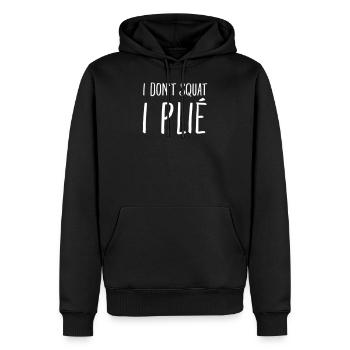 I Don't Squat - I Plié - Sweat à capuche Premium bio Homme - noir - Devant - Nico (187cm)