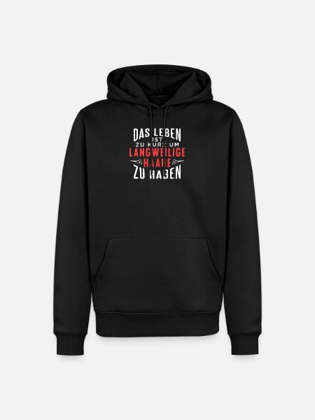 Friseurin Haarschnitt Frisur - Männer Premium Bio Hoodie - Schwarz