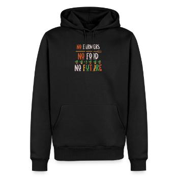 Pas d'agriculteurs - Pas de nourriture - Pas d'avenir - Sweat à capuche Premium bio Homme - noir - Devant - Nico (187cm)