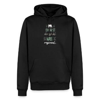 Tu as le choix, achète régionale. - Sweat à capuche Premium bio Homme - noir - Devant - Nico (187cm)