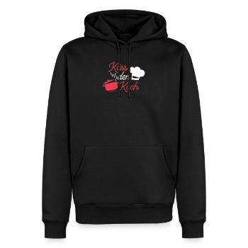 Küss den Koch - Männer Premium Bio Hoodie - Schwarz - Vorne - Nico (187cm)