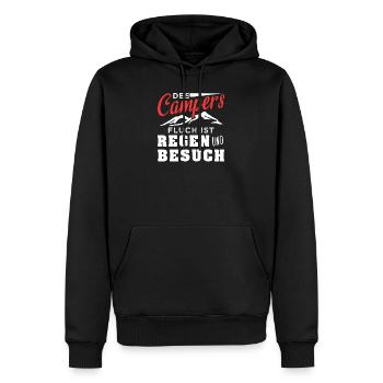 Des Campers Fluch ist Regen und Besuch - Männer Premium Bio Hoodie - Schwarz - Vorne - Nico (187cm)