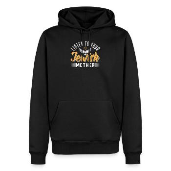 Listen to your jewish mother - Männer Premium Bio Hoodie - Schwarz - Vorne - Nico (187cm)