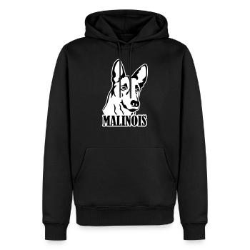 malinois - Sweat à capuche Premium bio Homme - noir - Devant - Nico (187cm)