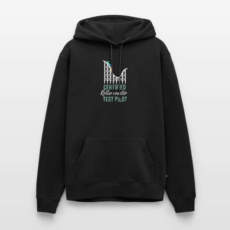 Certified Rollercoaster Test Pilot Männer Premium Bio Hoodie