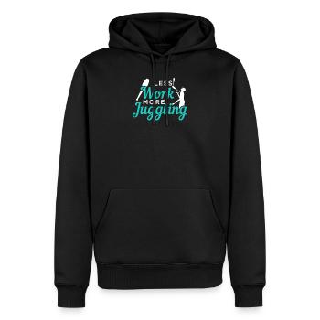 Moins de travail, plus de jonglage - Sweat à capuche Premium bio Homme - noir - Devant - Nico (187cm)