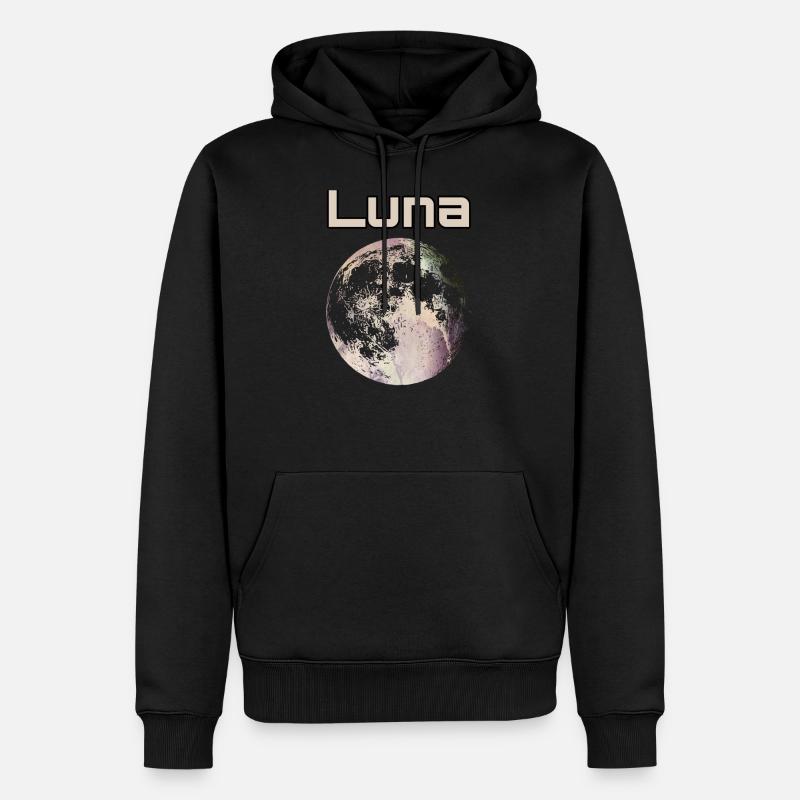 Lune Luna Moon - Sweat à capuche Premium bio Homme - noir