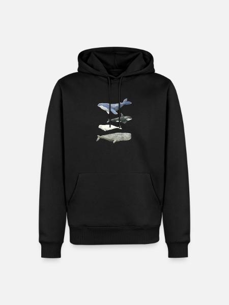 Watercolor whales - Men’s Premium Organic Hoodie - black