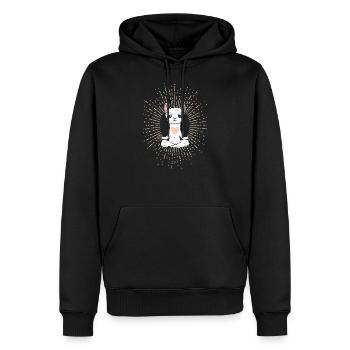Yoga Lama in Love - Männer Premium Bio Hoodie - Schwarz - Vorne - Nico (187cm)