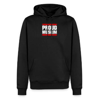 FUN COOL FIER MUSULM RAMADAN ISLAM RELIGION - Sweat à capuche Premium bio Homme - noir - Devant - Nico (187cm)