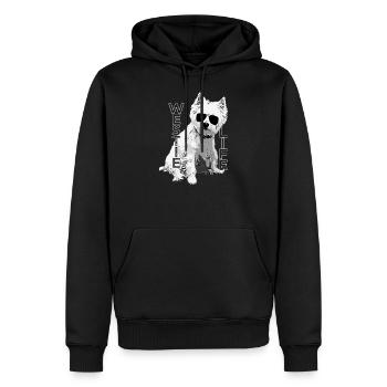 Westie Leben West Highland Terrier Pieskie Życie - Männer Premium Bio Hoodie - Schwarz - Vorne - Nico (187cm)