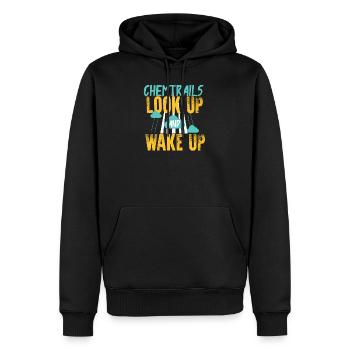 Chemtrails Verschwörungstheorie - Männer Premium Bio Hoodie - Schwarz - Vorne - Nico (187cm)