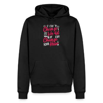 Coiffure coiffure - Sweat à capuche Premium bio Homme - noir - Devant - Nico (187cm)
