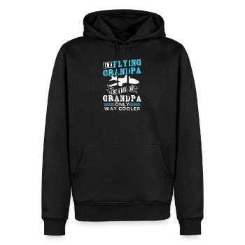 Pilot fliegender Opa - Männer Premium Bio Hoodie - Schwarz - Vorne - Nico (187cm)