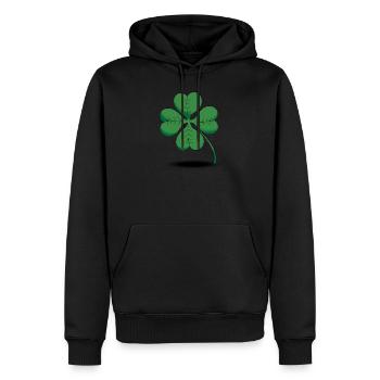 Porte-bonheur porte-bonheur trèfle à quatre feuilles 4 - Sweat à capuche Premium bio Homme - noir - Devant - Nico (187cm)
