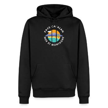 Katalanisches Landmeer und Berg - Männer Premium Bio Hoodie - Schwarz - Vorne - Nico (187cm)
