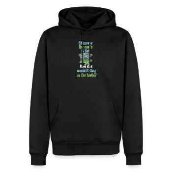Flat earth turtle - Men’s Premium Organic Hoodie - black - Front - Nico (187cm)