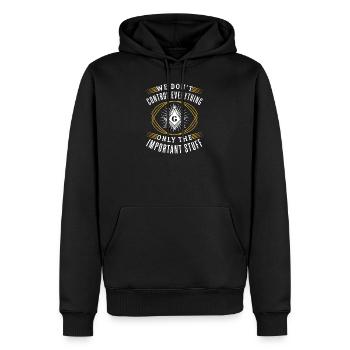 Société secrète des yeux maçonniques - Sweat à capuche Premium bio Homme - noir - Devant - Nico (187cm)