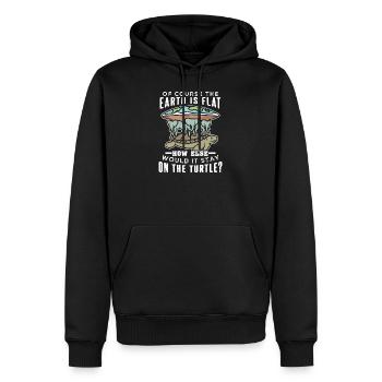 Flache Erde Schildkröte Elefanten - Männer Premium Bio Hoodie - Schwarz - Vorne - Nico (187cm)