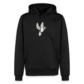 Friedenstaube mit Olivenzweig Taube Olive Zweig - Männer Premium Bio Hoodie - Schwarz - Vorne - Nico (187cm)