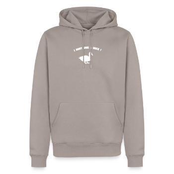 Chemise de canard drôle. - Sweat à capuche Premium bio Homme - taupe - Devant - Nico (187cm)