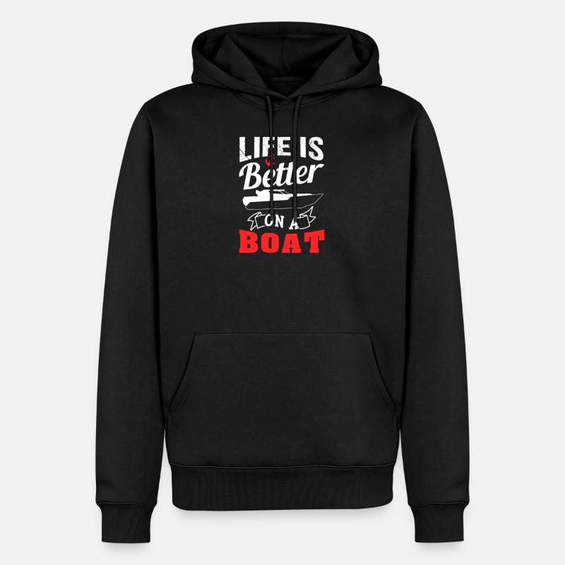 Motorboot Boot Leben - Männer Premium Bio Hoodie - Schwarz