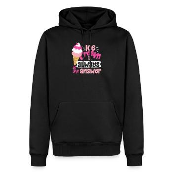 Eis Eiscreme Eistüte Antwort - Männer Premium Bio Hoodie - Schwarz - Vorne - Nico (187cm)