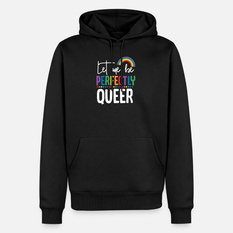 Lesbisch Lesbe Regenbogen - Männer Premium Bio Hoodie - Schwarz