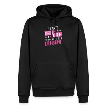 Werdende Oma Geschenkidee - Männer Premium Bio Hoodie - Schwarz - Vorne - Nico (187cm)