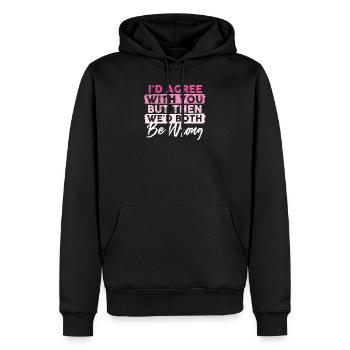 Humour ironie du sarcasme - Sweat à capuche Premium bio Homme - noir - Devant - Nico (187cm)