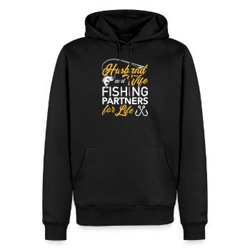 Angeln - Männer Premium Bio Hoodie - Schwarz - Vorne - Nico (187cm)