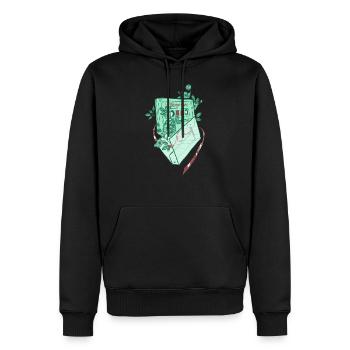 Bande de la vieille école - Sweat à capuche Premium bio Homme - noir - Devant - Nico (187cm)