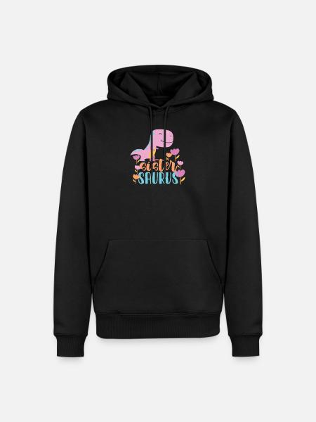Schwester Saurus Geschenk für Mädchen - Männer Premium Bio Hoodie - Schwarz