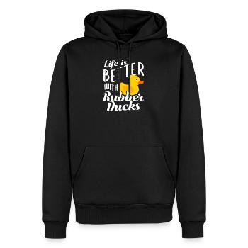 Rubber Duck Bathing Duck Gift - Men’s Premium Organic Hoodie - black - Front - Nico (187cm)