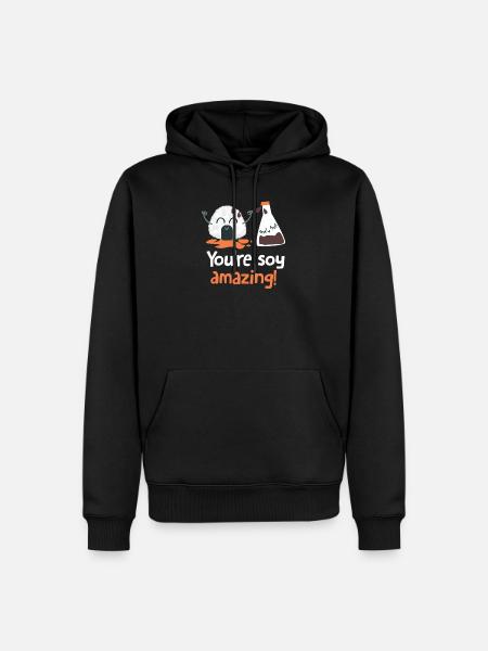 Sushi Soja Geschenkidee - Männer Premium Bio Hoodie - Schwarz
